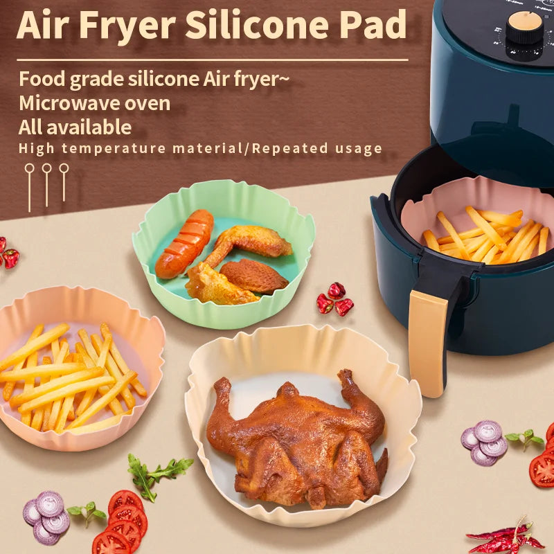 17cm Reusable Airfryer Pan Liner Silicone Air Fryers