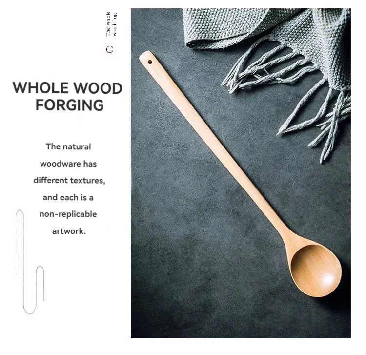 Long Wooden Teaspoons Cooking Utensils Soup Tea Honey