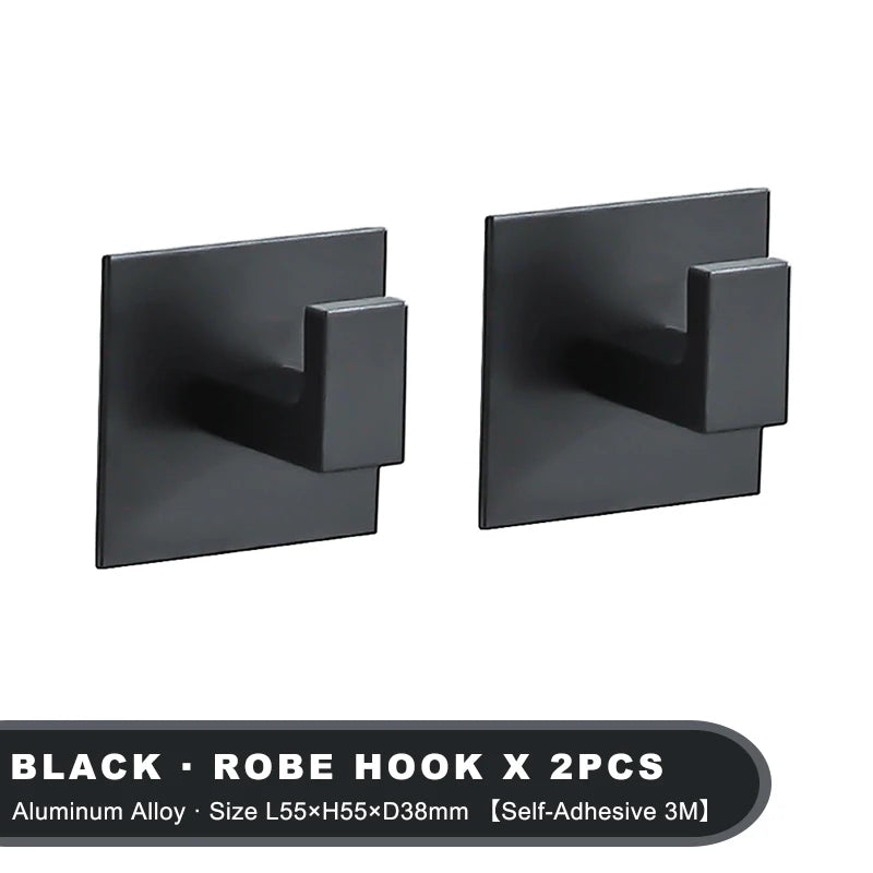 White Wall Hook Adhesive Towel Holder No Drill