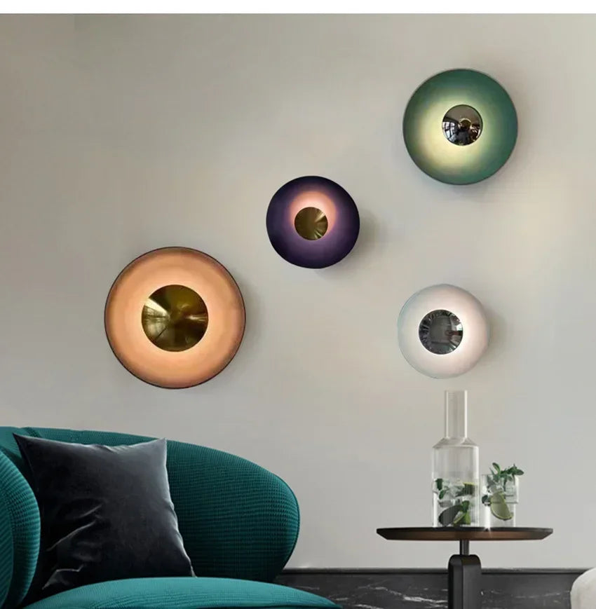 Modern Minimalist Designer Led Wall Light Dish Foyer