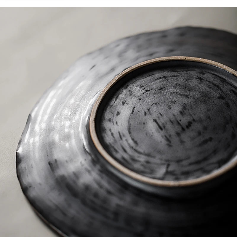 Handmade Stoneware Irregular Ceramic Plates Bowls Art Dish