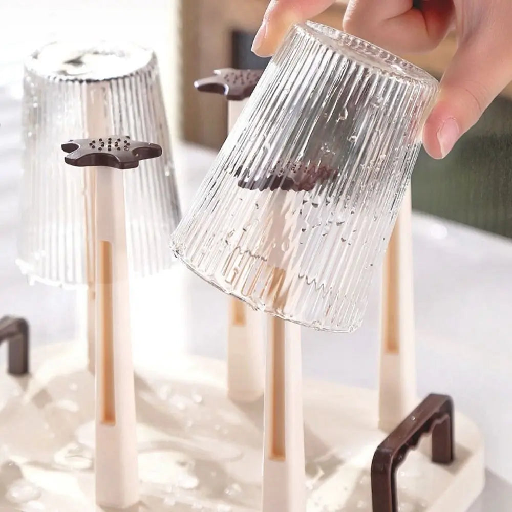 Plastic Cup Drying Rack Large Capacity Upside-Down Glass