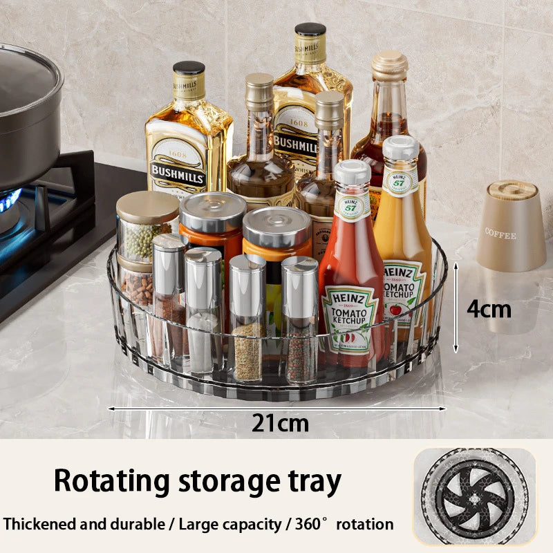 Rotating Spice Rack Kitchens Multi-Functional Storage Tray