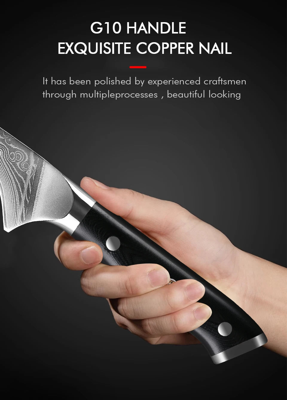 Turwho Boning Knife Damascus Steel Knives Butcher Cleaver