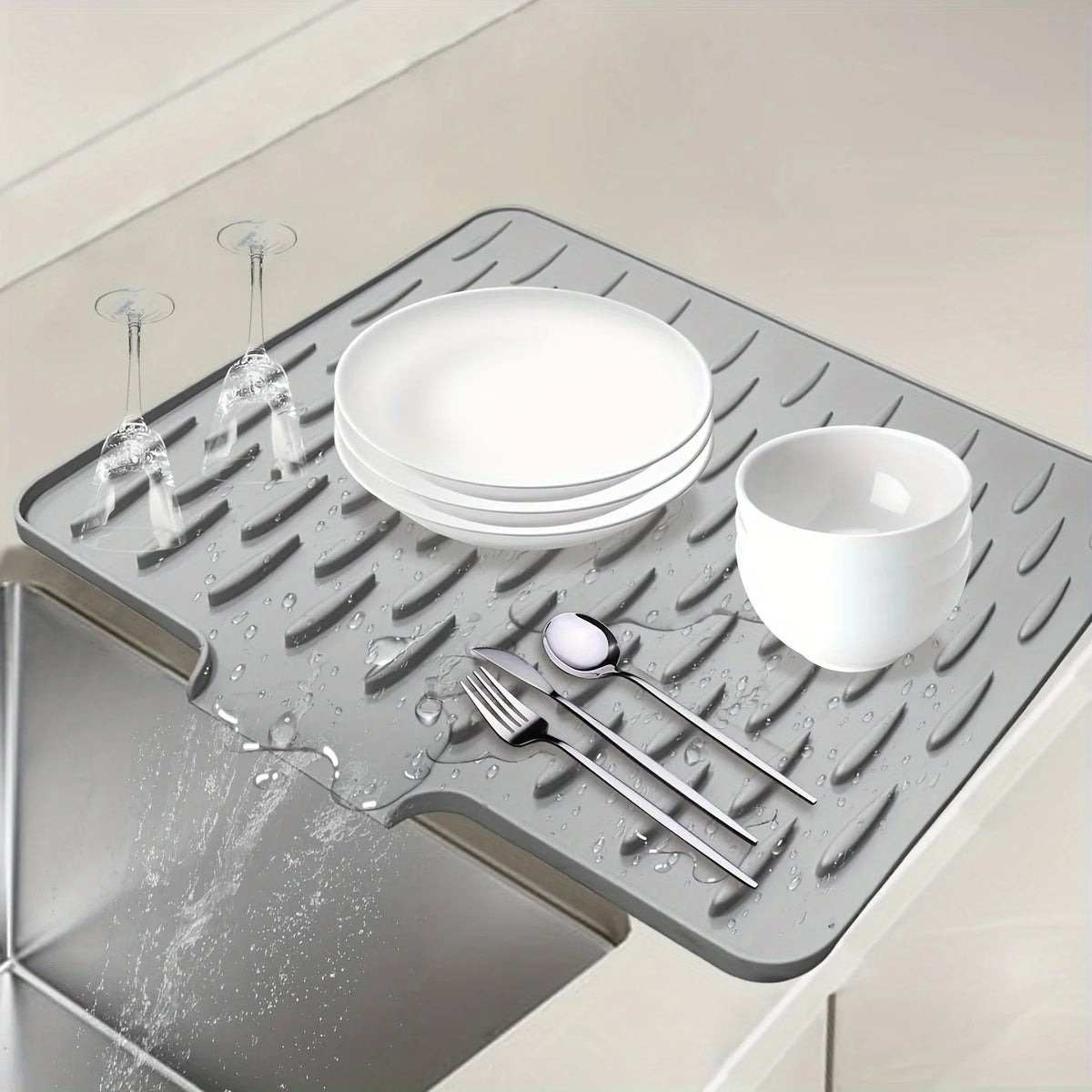 Heat Resistant Silicone Dish Drying Mat Non Slip