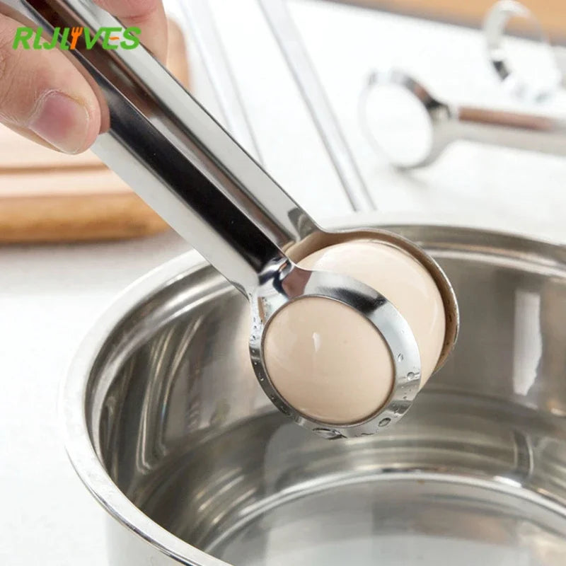 1pc Cooking Creative Stainless Steel Egg Tong Egg