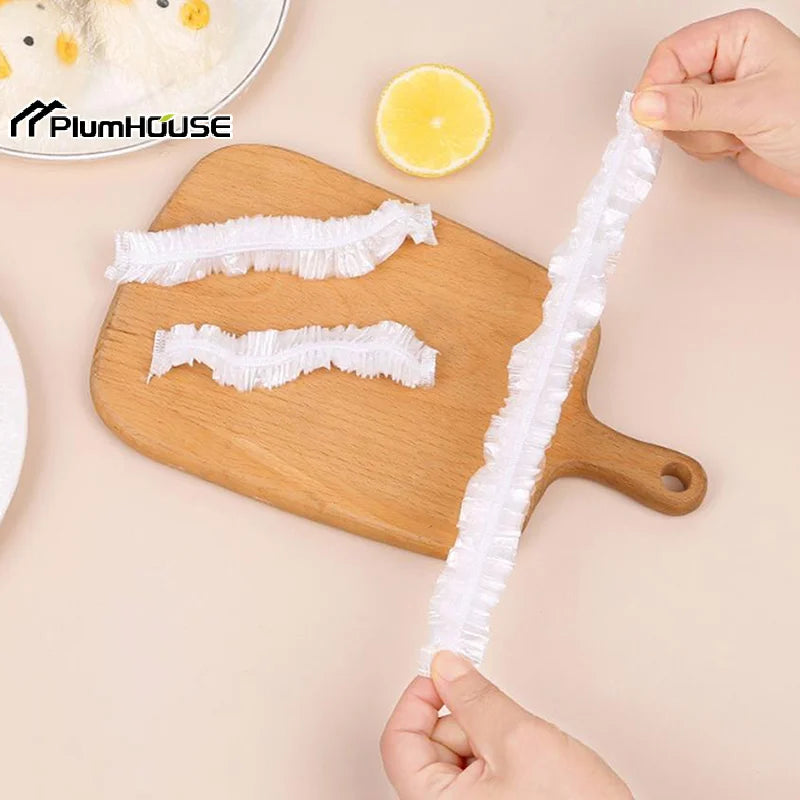 350/500pcs Disposable Food Cover Fruit Food Cover Elastic