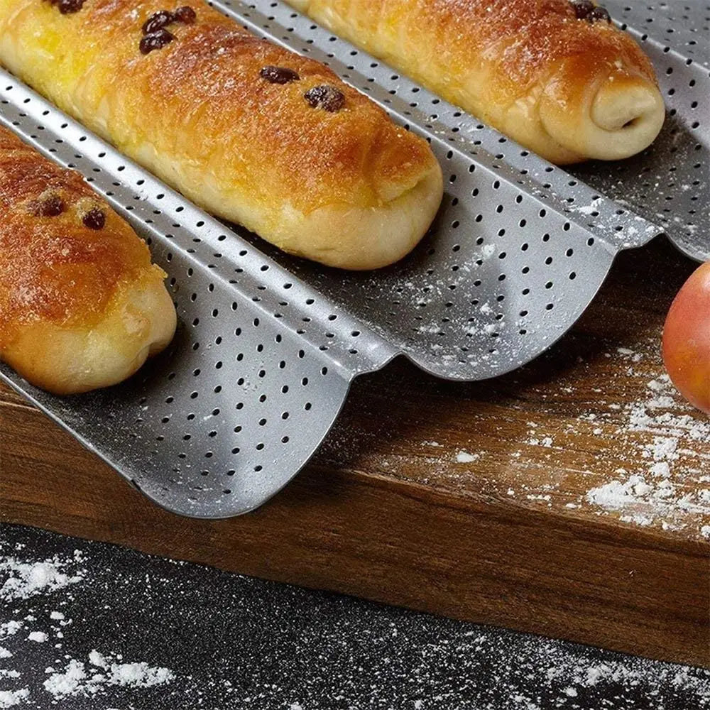 Nonstick Baguette Baking Tray 2/4 Grooves Bakeware French