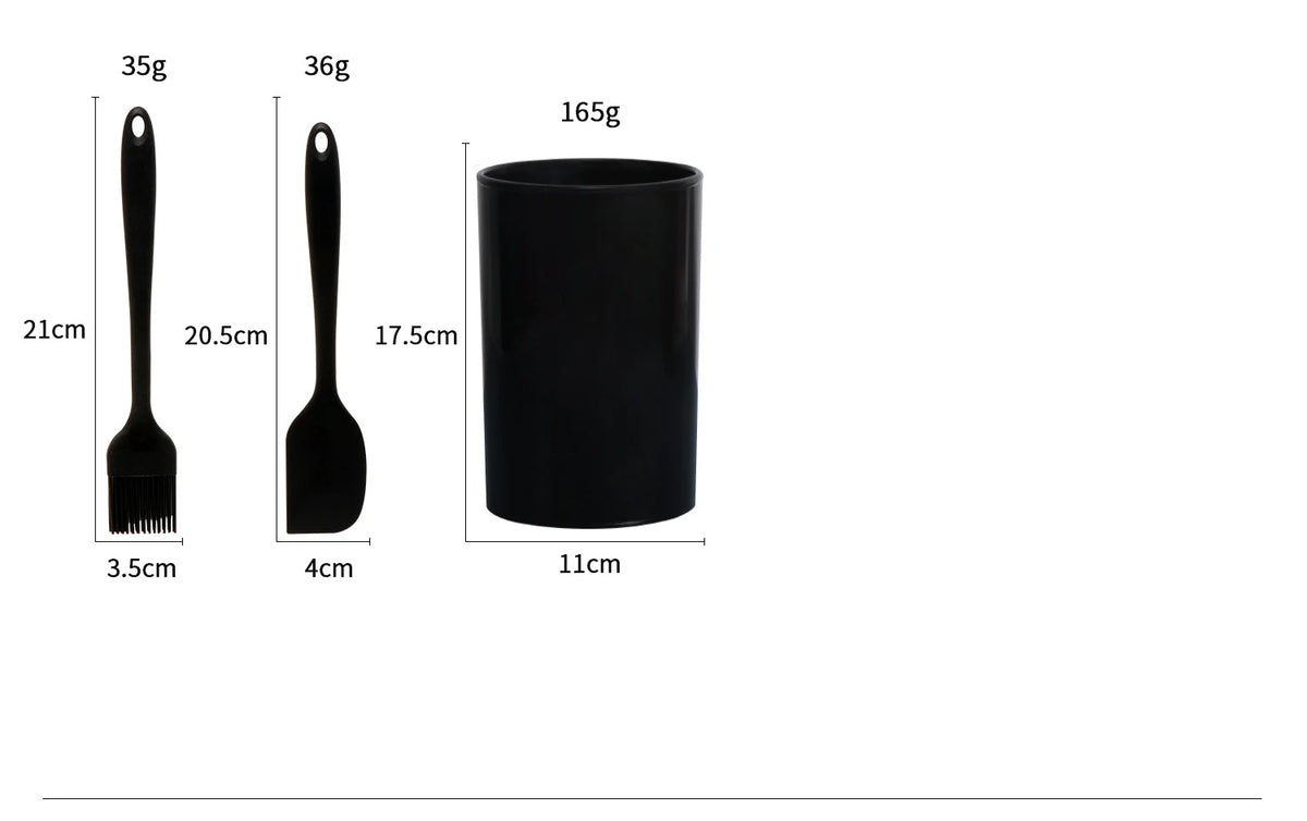 Black Non-Stick Silicone Kitchenware Cooking Utensils Cookware