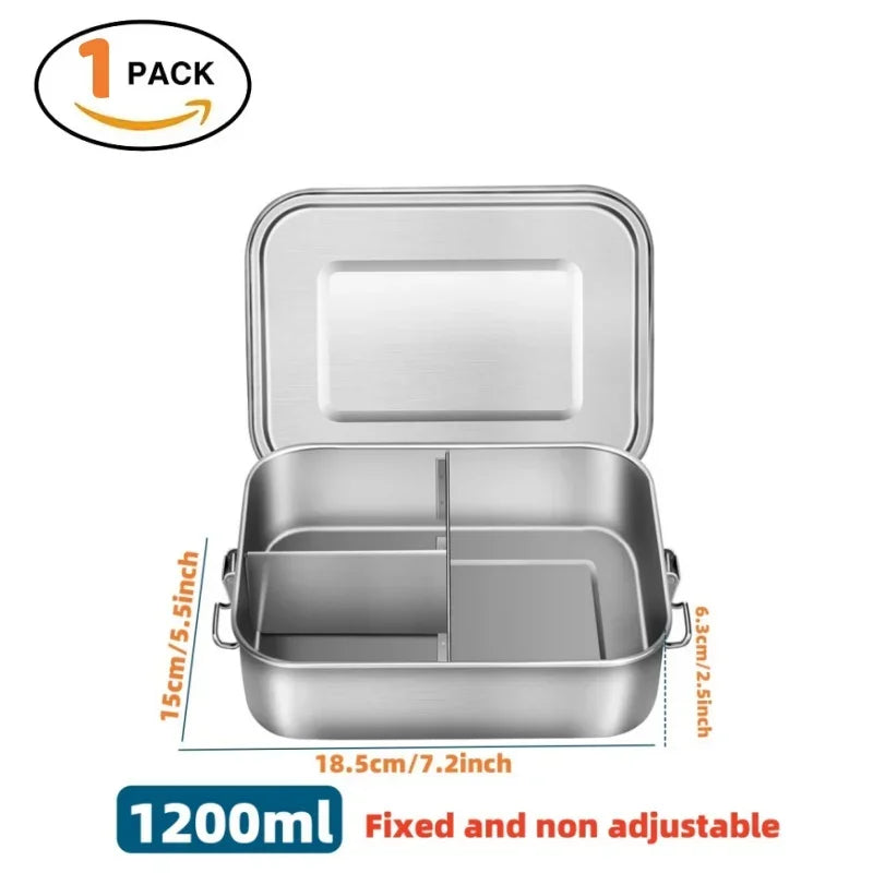 Stainless Steel Lunch Box Kids Adults Leak-Proof Bento