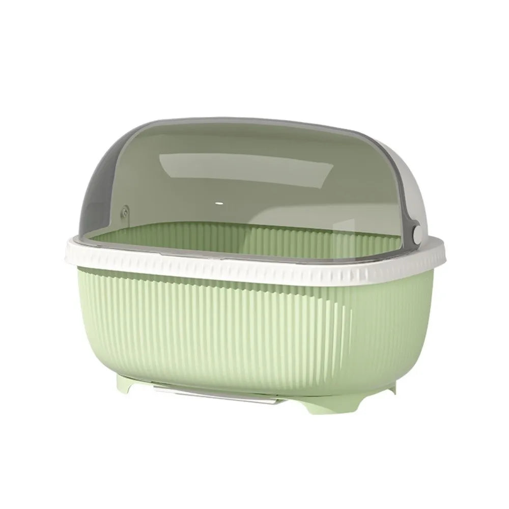 Large Capacity Dish Drainer Roof Cover Plastic Dustproof