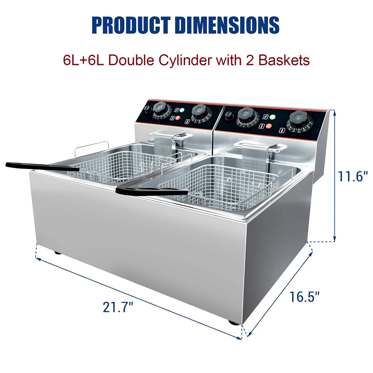 Commercial Electric Deep Fryer Baskets Stainless Steel Adjustable