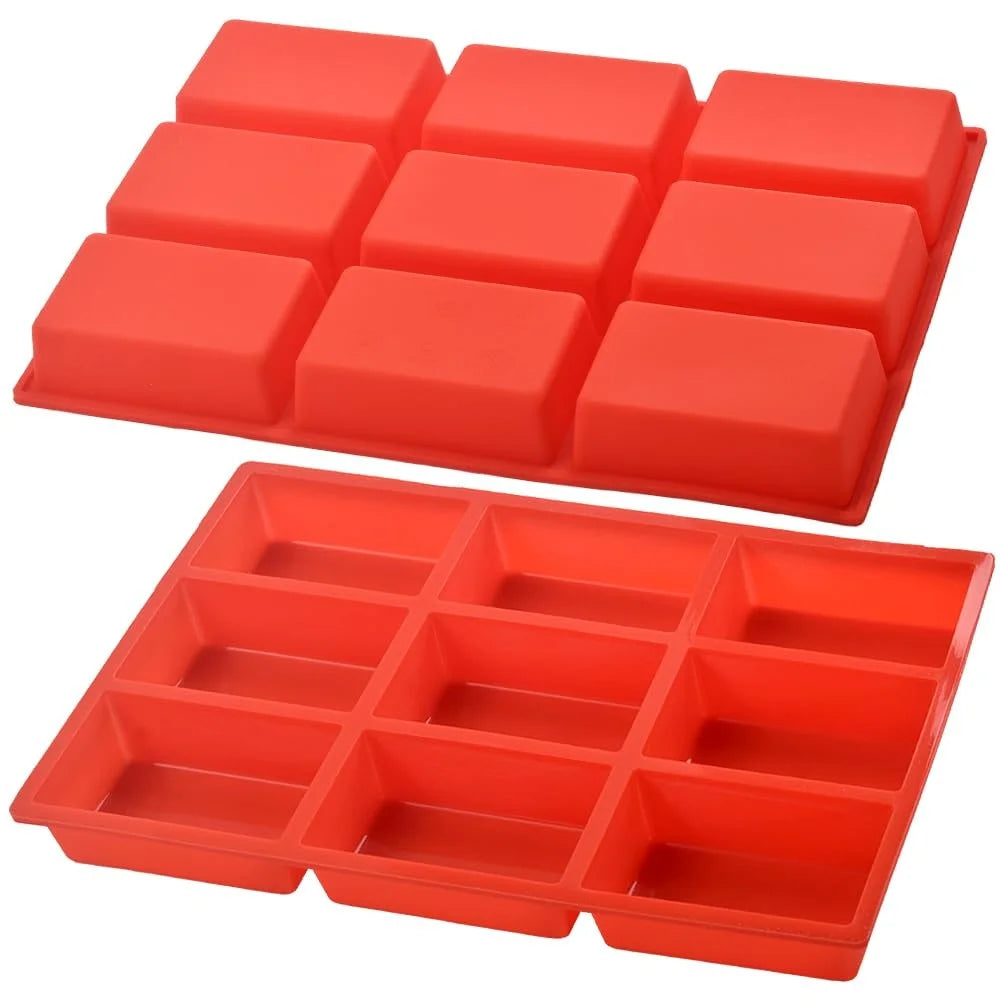 1/2pack Silicone Mini Loaf Pan 9-Cavity Non-Stick Bread