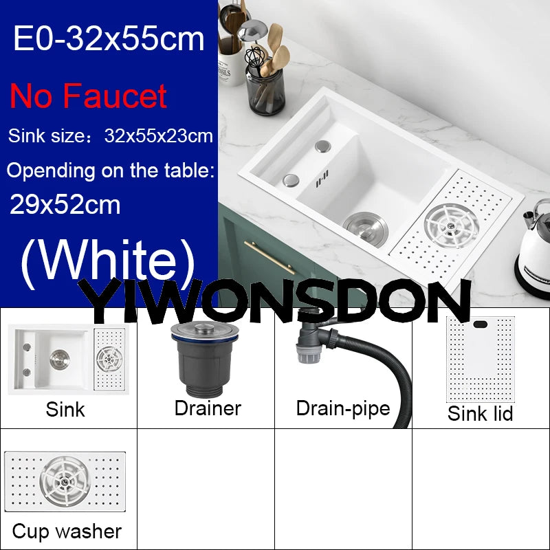 Nano Hidden Bar Sink Black Folding Faucet Cup