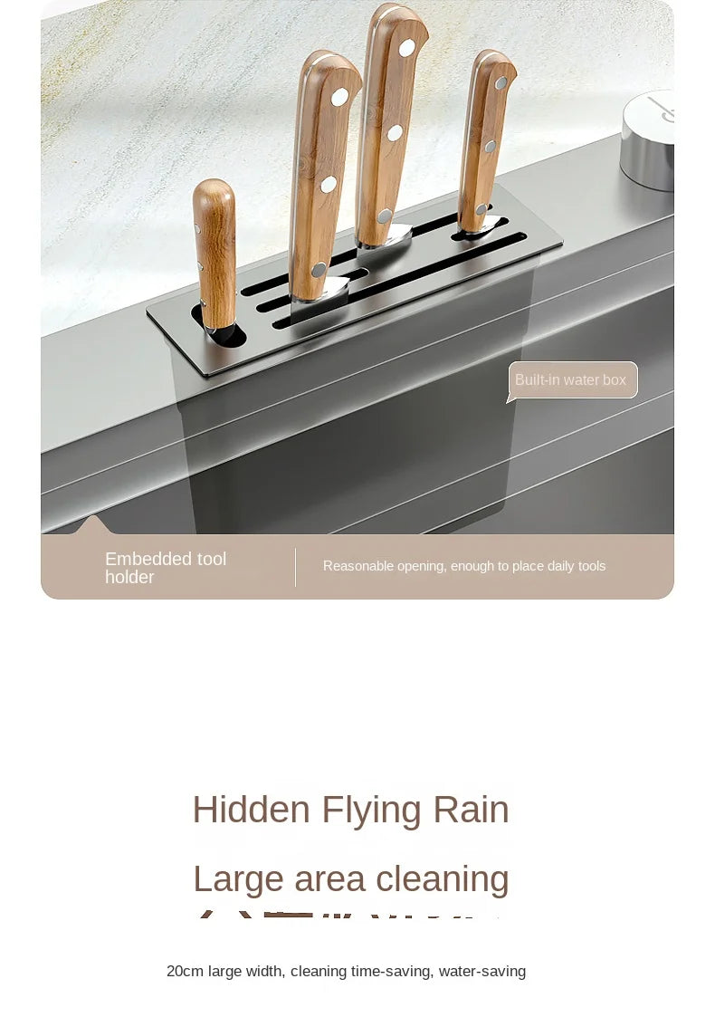 Waterfall Sink Nanometer 304 Stainless Steel Large Slot