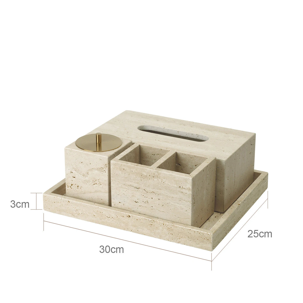 Travertine Bathroom Luxury Soap Dish Soap Dispenser Tissue