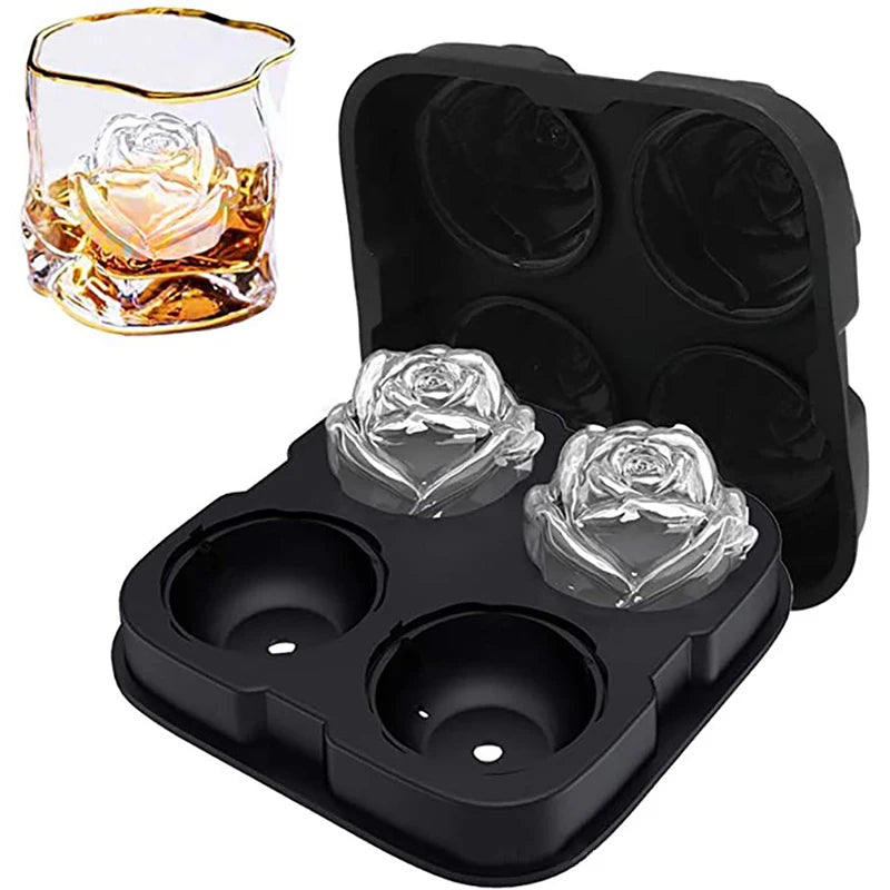 3d Ice Cube Tray Silicone Rose Shape Ice
