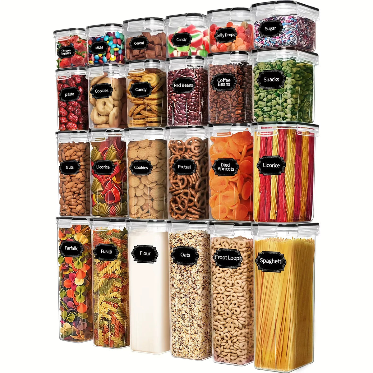 24piece Airtight Food Storage Containers Bpa-Free Plastic
