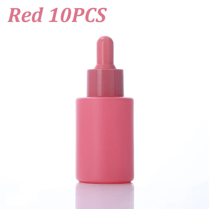 10pcs 30ml Dropper Bottles Macaron Colored Glass Container