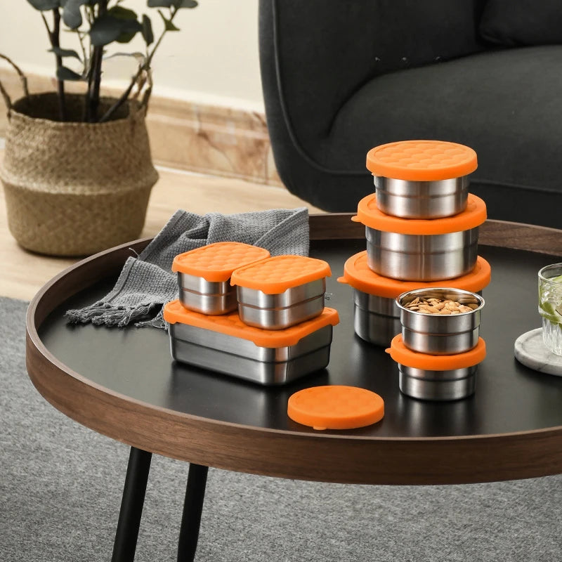 Stainless Steel Food Storage Box Silicone Lid Lunch