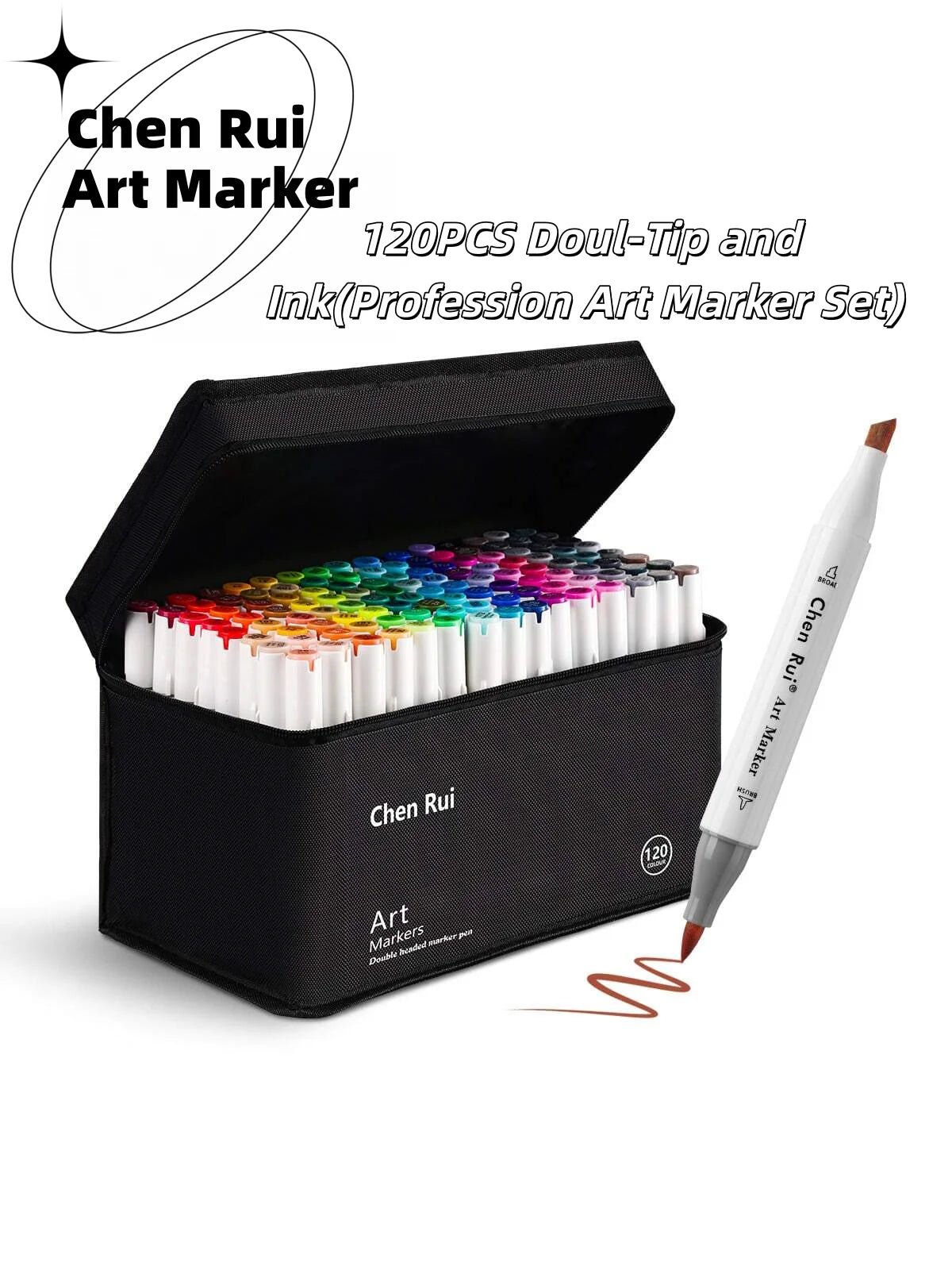 48-180 Dual Tip Alcohol Marker Brush Chisel Tip