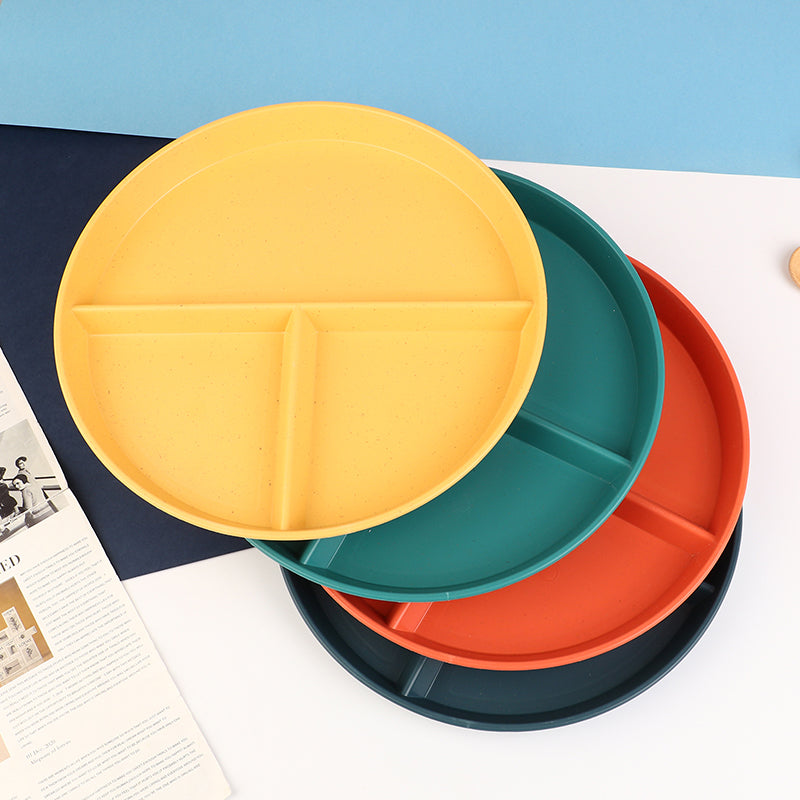 1pc Divided Dish In Diet Reusable Round Dinner