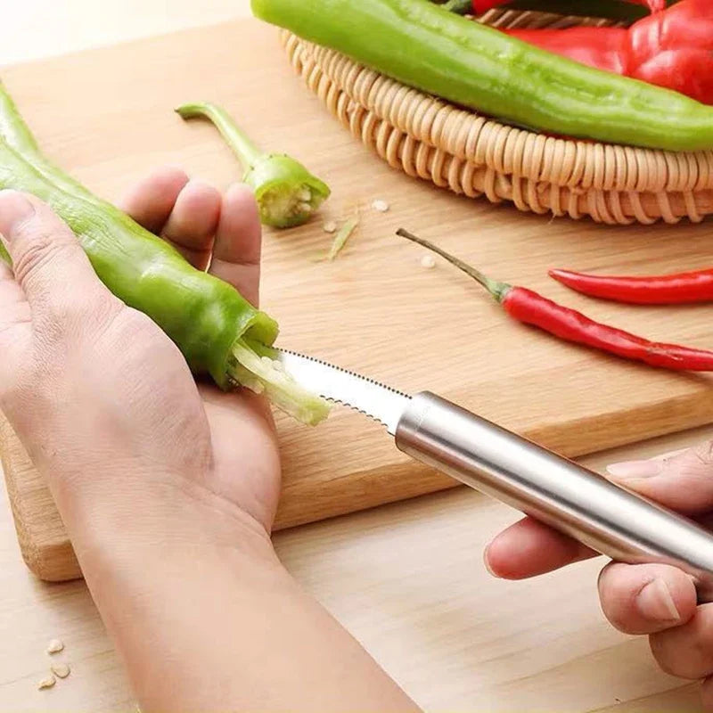 1pcs Vegetable Fruit Coring Pepper Tomato Slicer Edge