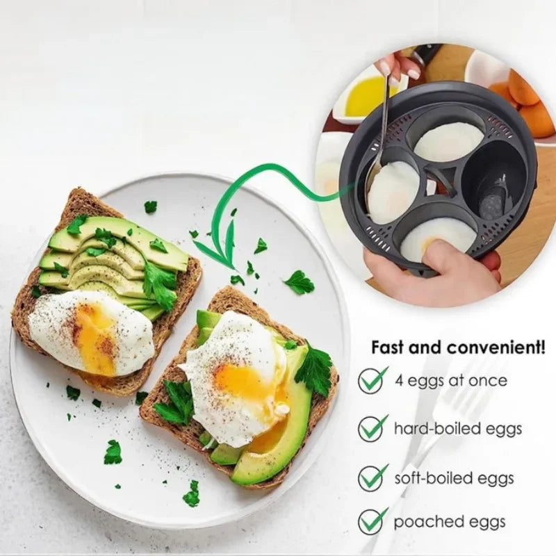 Four Compartment Egg Steamer Poached Egg Cooker Bowl