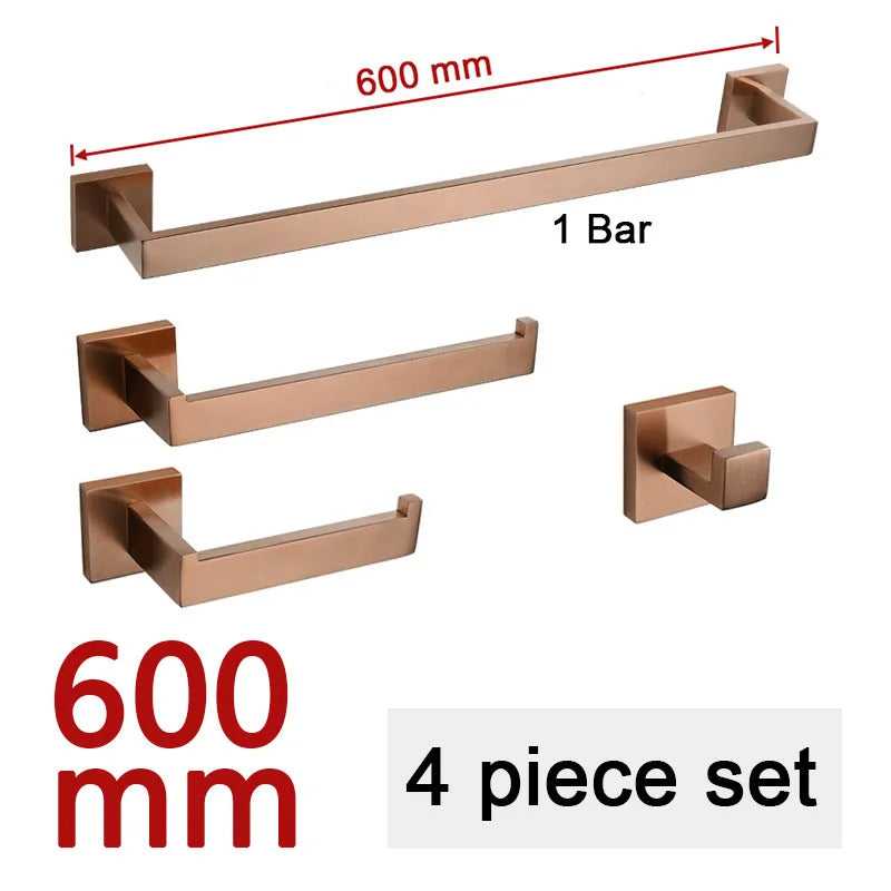 Brushed Rose Gold Bathroom Hardware Square Bath Toilet