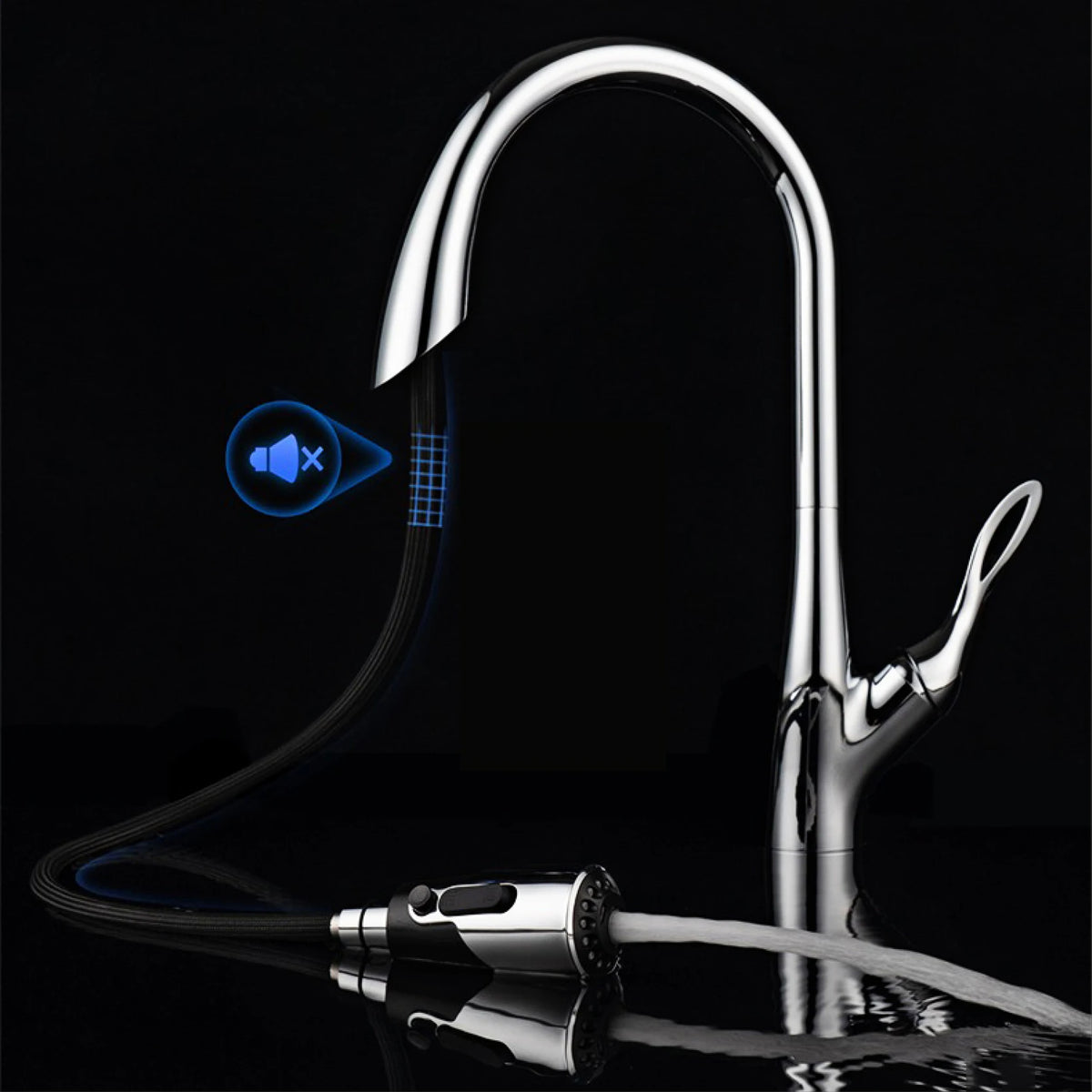 Brushed Gold Brass Faucet Pull Out Sprayer Ceramic