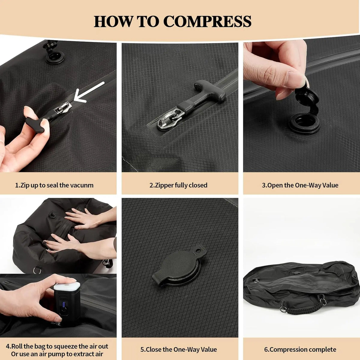 Durable Tear-Resistant Tpu Vacuum Compression Bags 9l-41l