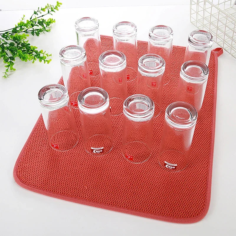 Dish Drying Mat In Cabinet Mats Microfiber Absorbent