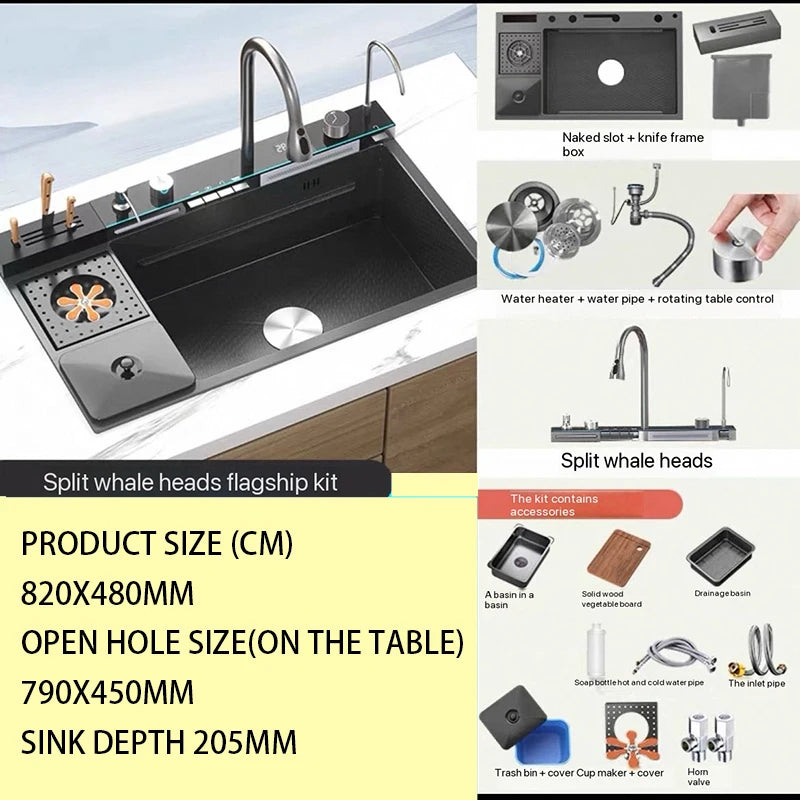 Integrated Waterfall Sink Honeycomb Technology Large Digitial