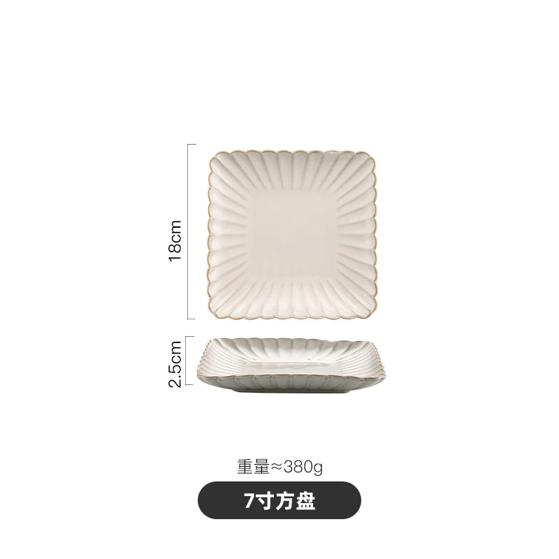 Nordic White Bowls Dinner Plates Ceramic White Glaze