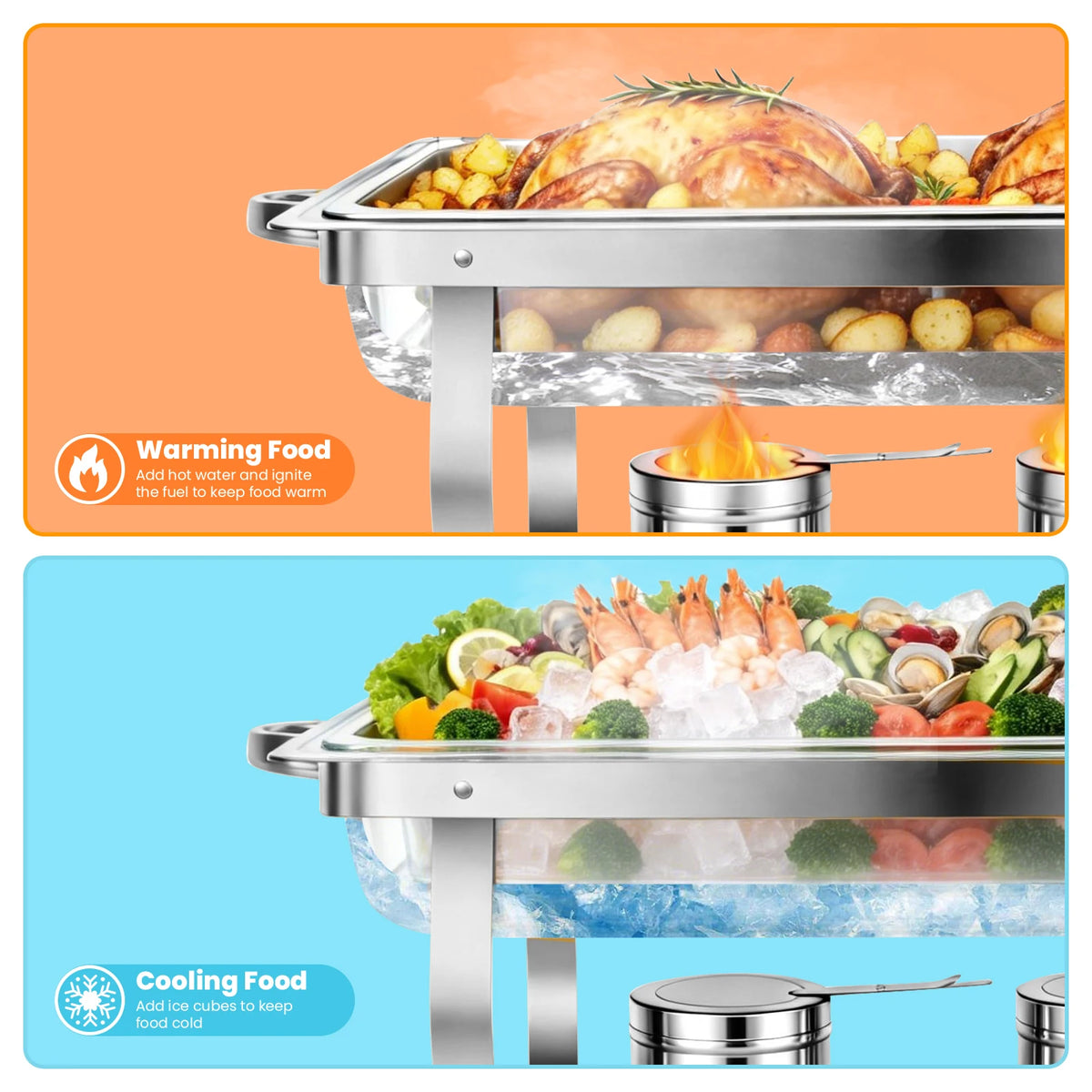Chafing Dish Buffet Stainless Steel 316 Restaurant Catering