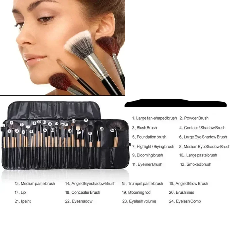 Gift Bag Sponge 24 Makeup Brush Sets Cosmetics