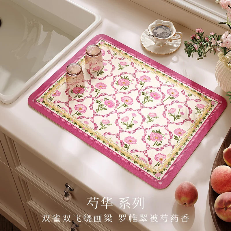 Dish Drying Mat Super Absorbent Counter Draining Mat