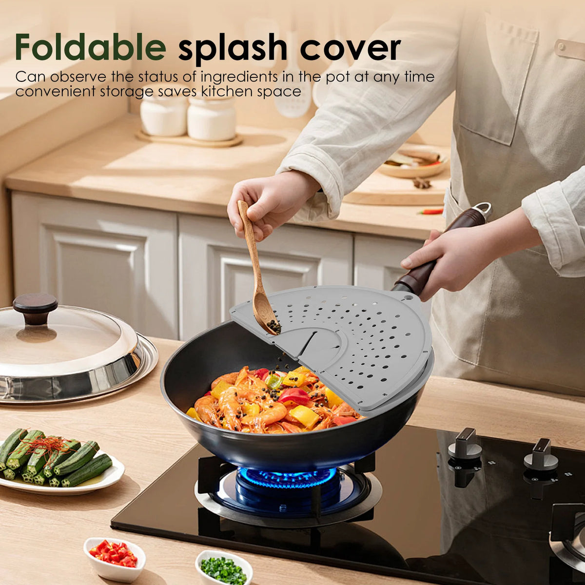 Silicone Splatter Screen Foldable Heat-Resisting Oil Splash Guard