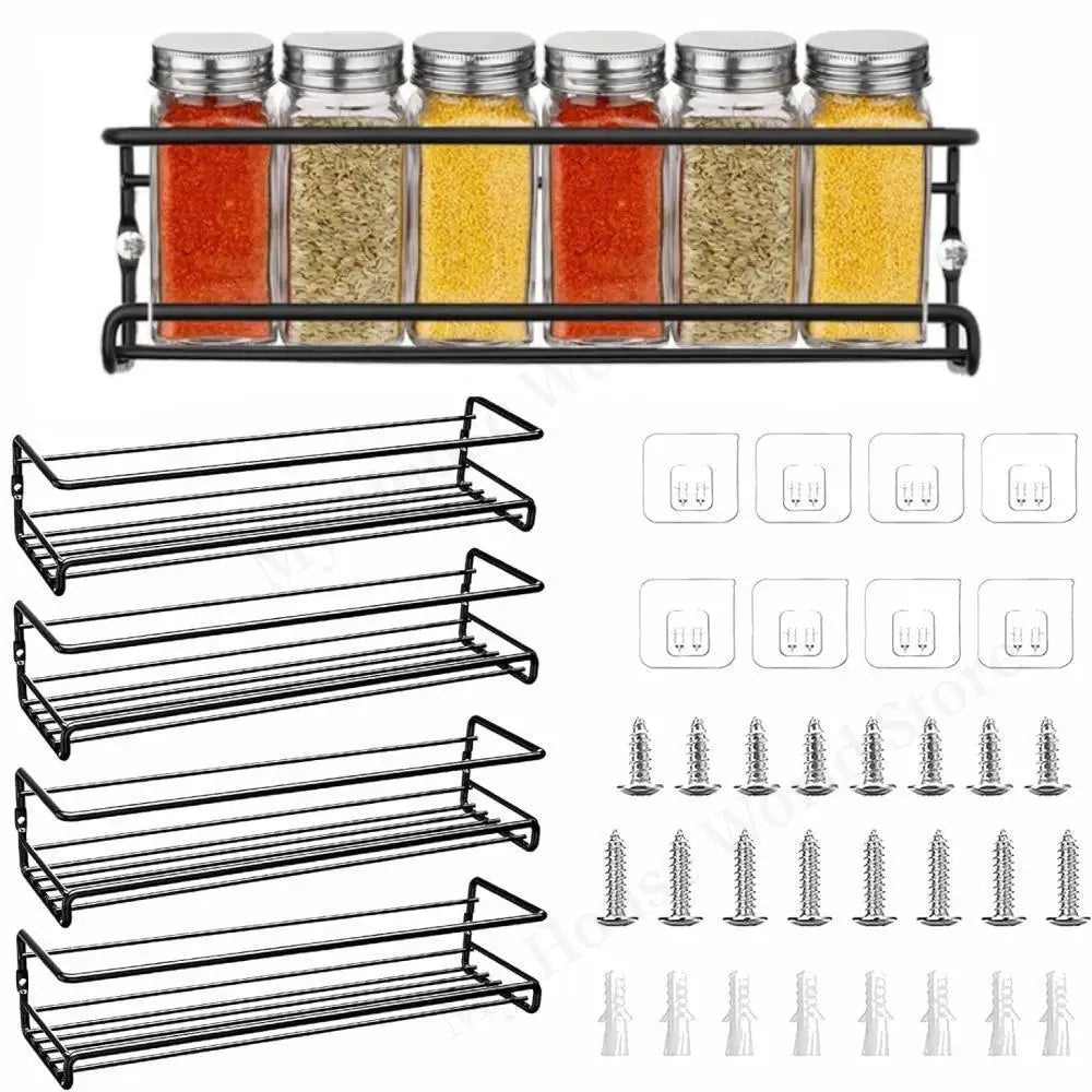 Organizer Metal Hanging Spice Racks Restaurant Wall-Mounted