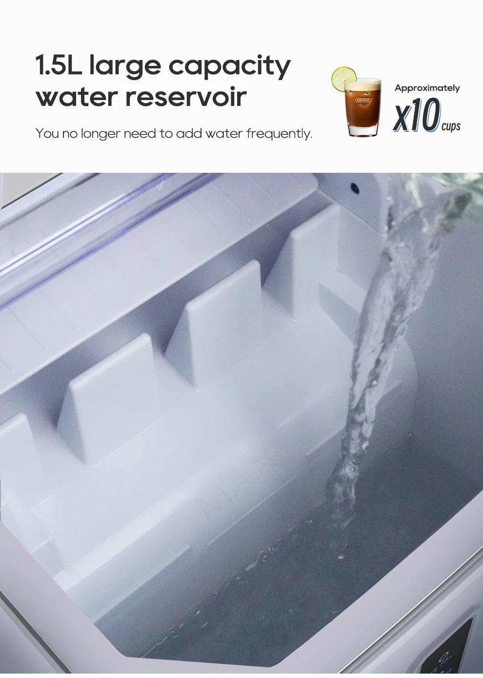 Hibrew Ice Maker Machine Automatic Ice Maker Self-Cleaning