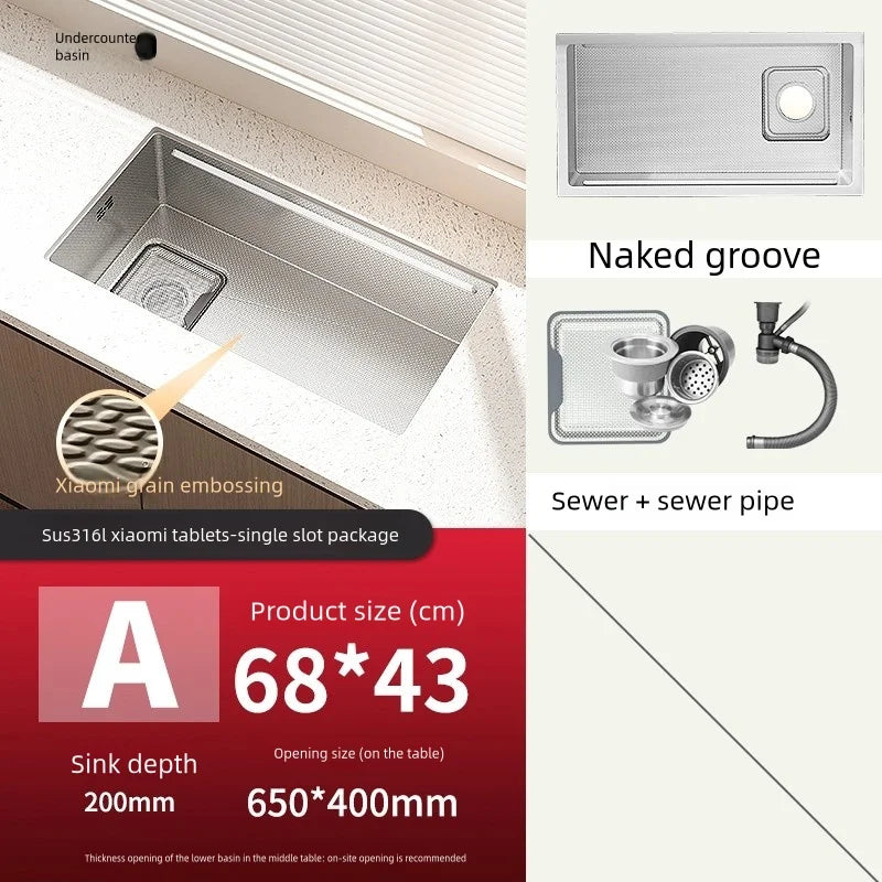 316l Stainless Steels Sink Dish Wash Sink Left