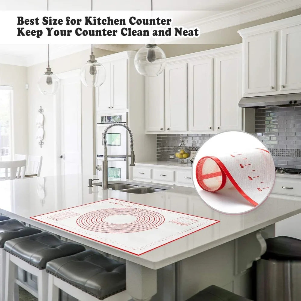Oversize 80/70/60cm Silicone Baking Mat Rolling Kneading Pad