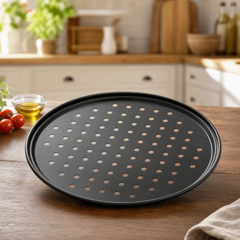 Carbon Steel Perforated Pizza Pan 9/10/11/12/14 Inch Mupti