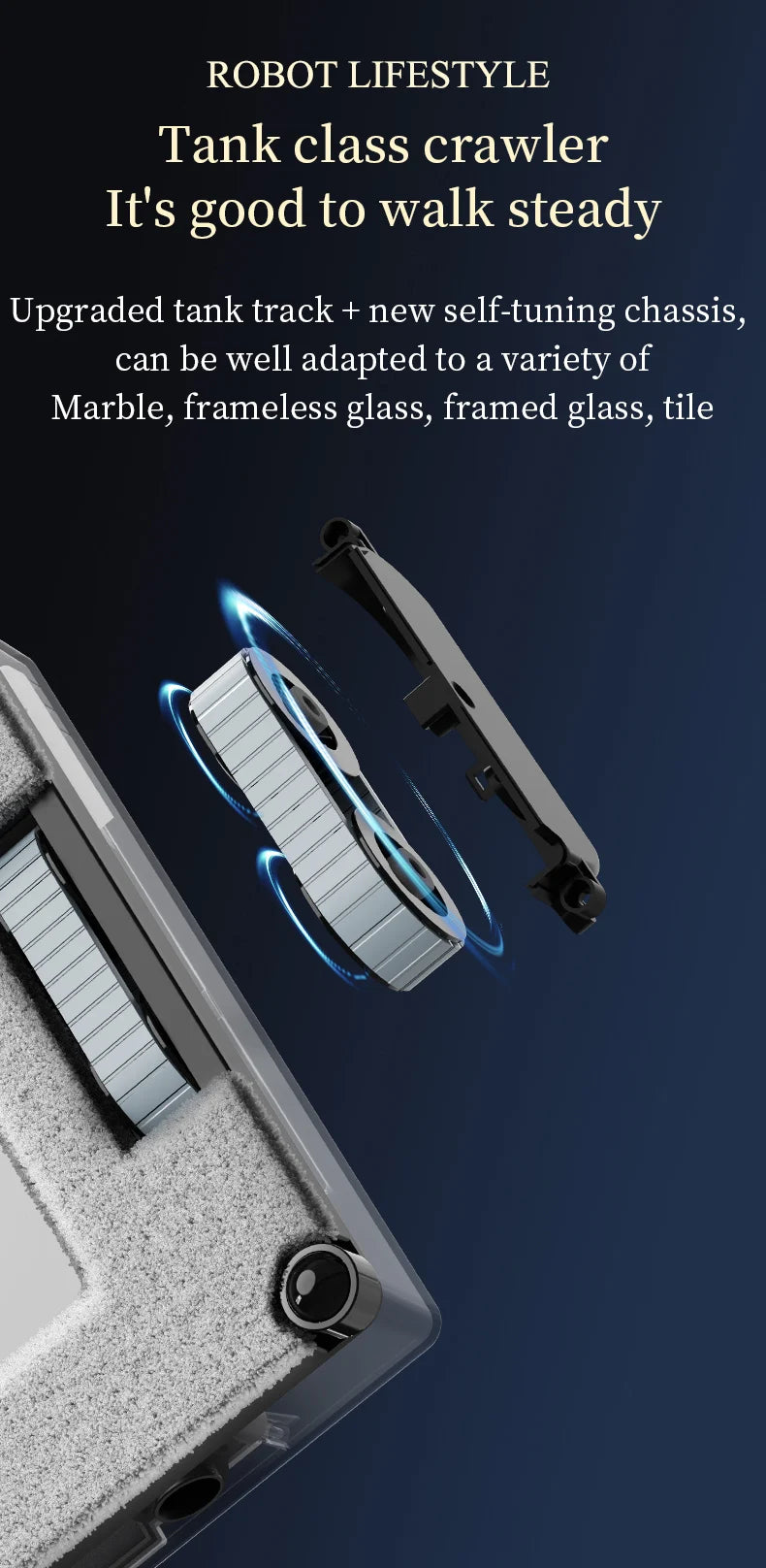 Robotic Window Cleaner Wet Cleaning 5600pa Strong Suction
