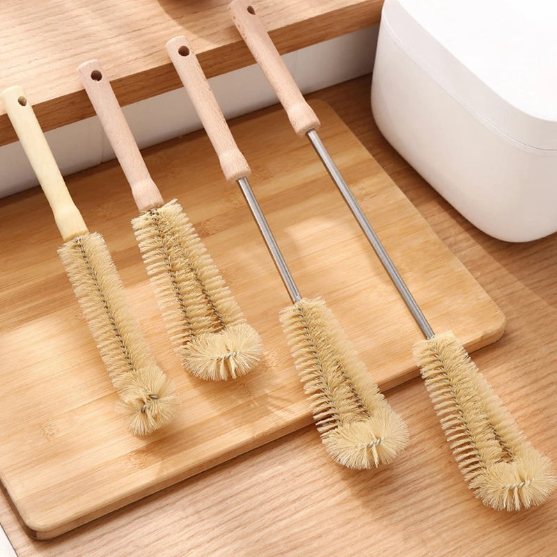 Wooden Bottle Cleaning Brush Long Handle - Glass