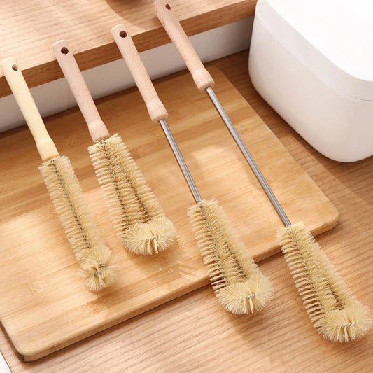 Wooden Bottle Cleaning Brush Long Handle - Glass