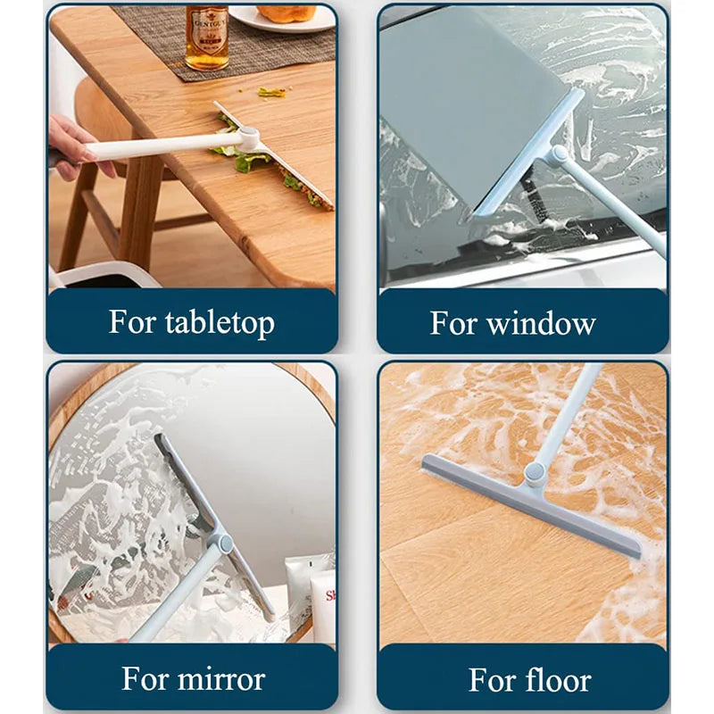360 Degree Rotatable Shower Squeegee Glass Wiper Scraper