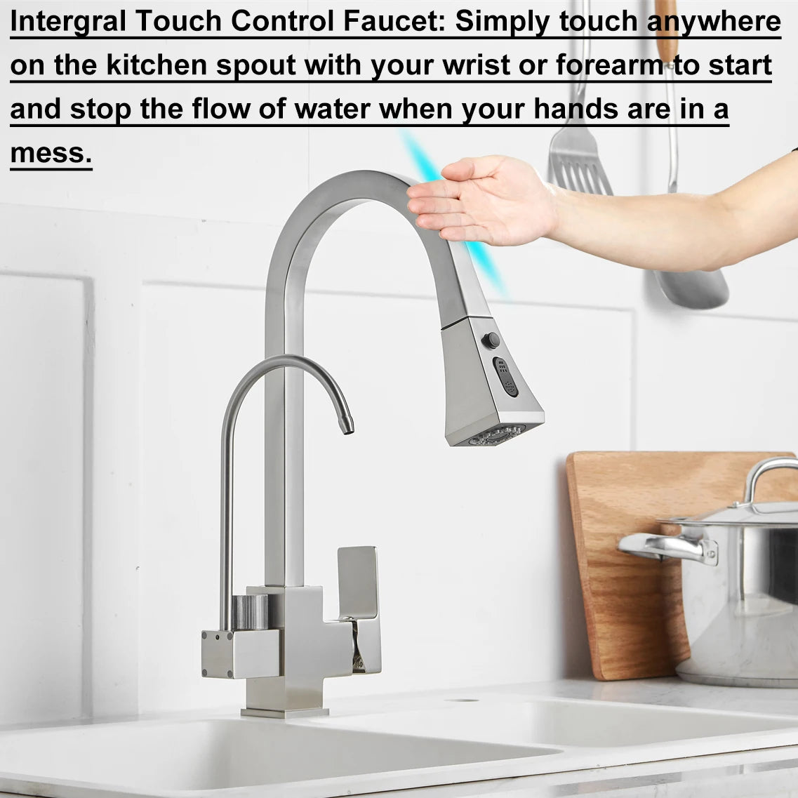 Square Touch On Filter Faucets Pull Down Cold