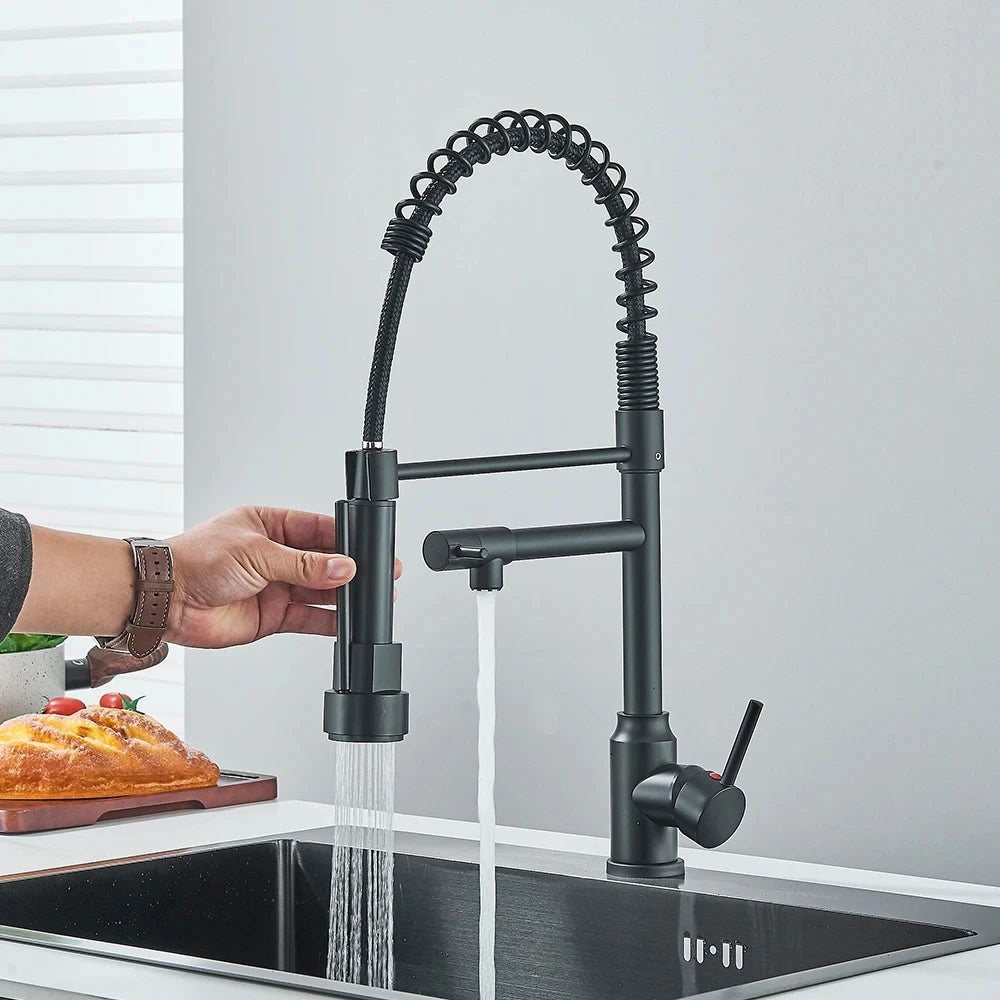 Black Sink Faucet Pull-Out Cold Water Mixing Faucet