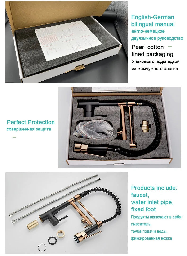 Gegve Faucets Removable Taps Brush Brass Faucet Water